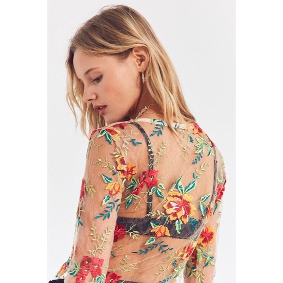 Urban Outfitters Tops Urban Outfitters Kimchi Blue Sheer Floral Top